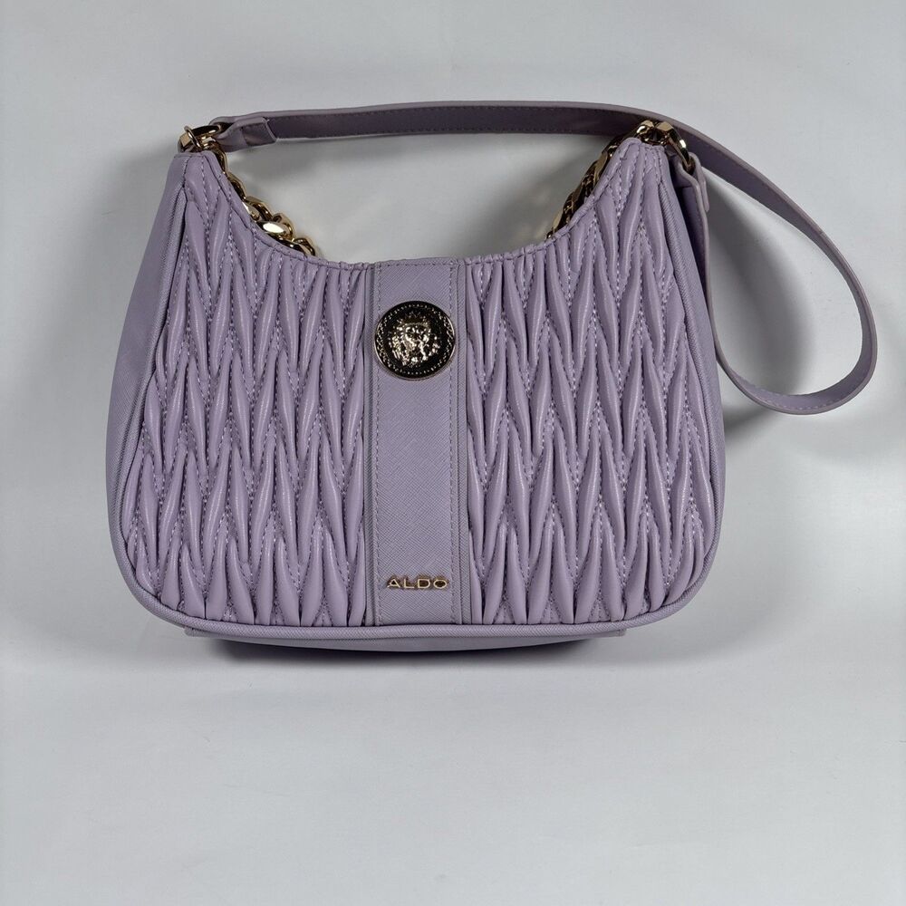 ALDO Lavender Quilted Shoulder Bag Gold Chain Purse NWOT